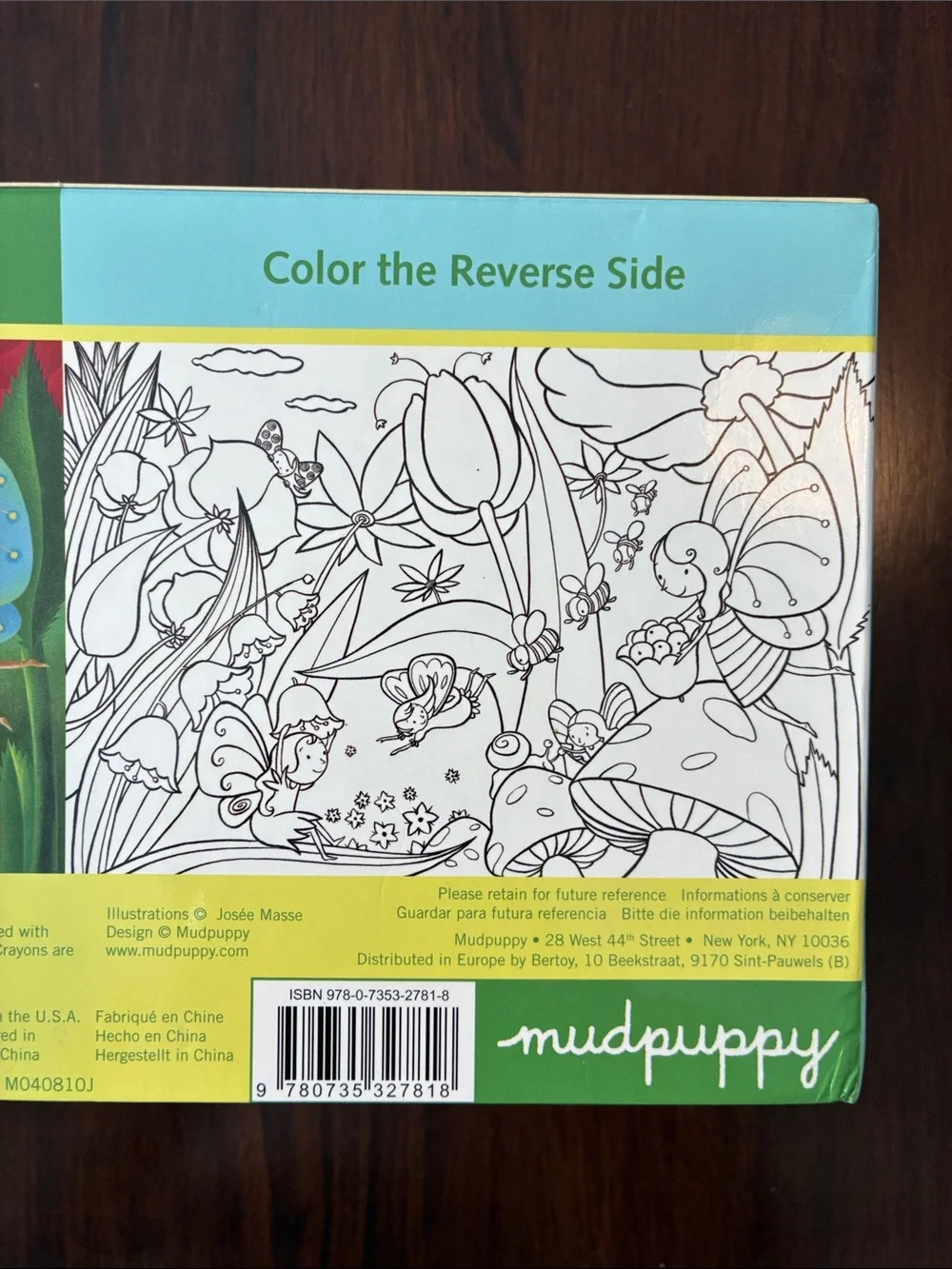 Mudpuppy Fairy Friends Color Me 24 Piece Two Sided Puzzle Wipe Off Crayons NWT